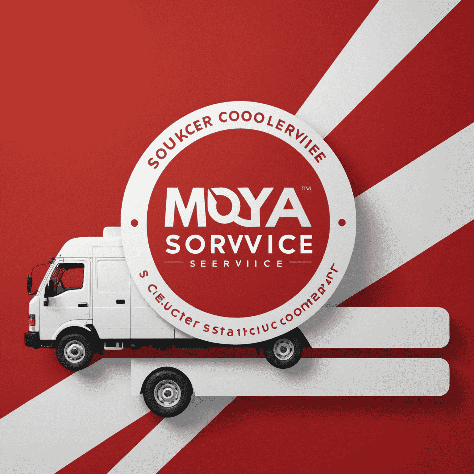 Moyacoolservice logosu - kırmızı arka plan üzerinde beyaz yazı ile kurye hizmeti şirket adı